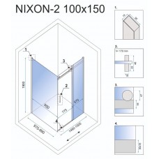 Душова Кабіна REA Nixon 100x150 L KPL-K5014-K5008