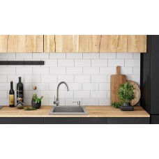 кухонная мойка Rea West 48,5x44 gray (ZLE-00122) + сифон