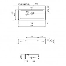 Раковина Qtap Nando 800х415х155 White с донным клапаном QT1211K419W