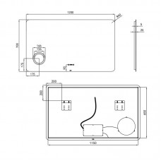 Зеркало Qtap Scorpio 1200х700 с LED-подсветкой Touch, линза, цифровые часы, диммер, рег. яркости QT14781004W