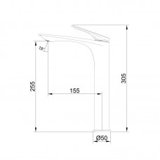 Смеситель для раковины Qtap Vlasta New высокий QTVLA269CRM45652 Chrome