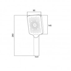 Лейка для ручного душа Qtap Rucni 145x95 мм прямоугольная QTRUC125CRM45777 Chrome/White
