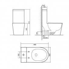 Унитаз-моноблок напольный Qtap Swan Ultra Quiet безободковый с сиденьем Soft-Close WHITE QT16226080AW