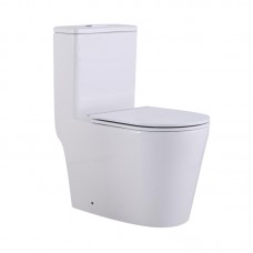 Унитаз-моноблок напольный Qtap Swan Ultra Quiet безободковый с сиденьем Soft-Close WHITE QT16226080AW