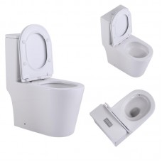 Унитаз-моноблок напольный Qtap Swan Ultra Quiet безободковый с сиденьем Soft-Close WHITE QT16226080AW