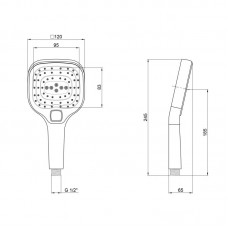 Лейка для ручного душа Qtap Rucni 120х120 мм прямоугольная QTRUCA120N3KCC Chrome