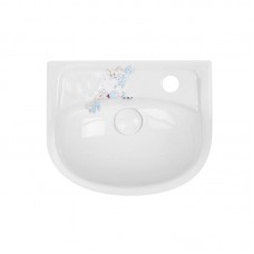 Раковина напольная с пьедесталом детская Qtap Baby 375x305x520 White с рисунком, с донным клапаном QT2311LP304BW