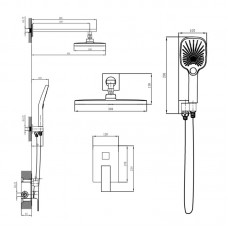 Душевая система для душа Qtap Gemini скрытого монтажа на два потребителя QTGEM113CRM45696 CRM