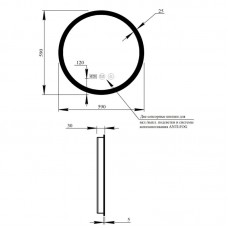 Зеркало Qtap Mideya (DC-F807) R600 с LED-подсветкой Touch, с антизапотеванием, с часами QT2078F807W