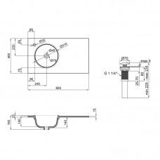 Раковина Qtap Virgo 800х460х300 White с донным клапаном QT1811FL8130ALLW