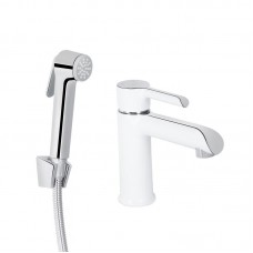 Смеситель для раковины Qtap Grand (с гигиеническим душем) QTGRA272CRW45671 Chrome/White