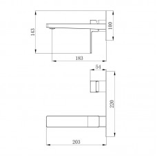 Смеситель для раковины Qtap Gemini скрытого монтажа QTGEM273BLM45694 Black Matt