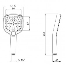 Лейка для ручного душа Qtap Rucni 240x120 мм округлая QTRUC125CRM45781 Chrome/White