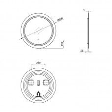 Зеркало Qtap Jay R590 с LED-подсветкой Touch, QT0778250359W