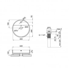 Раковина-чаша Qtap Swan 420х420х145 White с донным клапаном QT1611A051TW