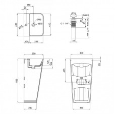 Раковина напольная моноблок Qtap Tern 440х380х830mm White с донным клапаном QT1711G302W