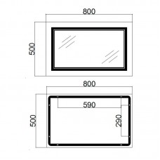 Зеркало Qtap Cardinal 500х800 с LED-подсветкой Touch, с антизапотеванием, с диммером, рег. темп. цвета (3000-6500K) Reverse QT0478C5080