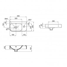 Раковина Qtap Tern 450х260х155 White QT17115117RWN