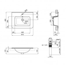 Раковина Qtap Albatross 9H 600х460х180 White с донным клапаном QT01119060HW