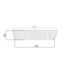 Лейка для верхнего душа Qtap Hlavova 300x200 мм прямоугольная QTHLA107BLM45783 Black Matt