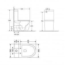 Унитаз-компакт Qtap Robin Ultra Quiet безободковый с сиденьем Soft-close QT13222128AUQ1W