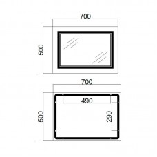 Зеркало Qtap Cardinal 500х700 с LED-подсветкой Touch, с антизапотеванием, с диммером, рег. темп. цвета (3000-6500K) Reverse QT0478C5070