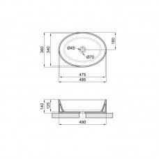 Раковина-чаша Qtap Kolibri 500x360x140 White QT10113054WN