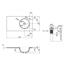 Раковина Qtap Virgo 800х460х300 White с донным клапаном QT1811FL8130ARRW