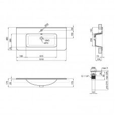 Раковина Qtap Albatross 9H 1000х460х180 White с донным клапаном QT01119100HW