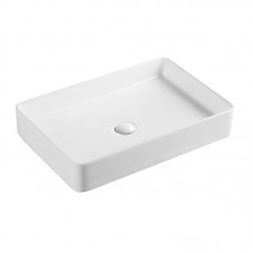 Qtap Tern раковина накладная прямоугольная с донным клапаном 600х340х110mm WHITE