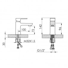 Смеситель для раковины Lidz Wawel 001 (k35) LDWAW001CRM45387 Chrome