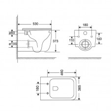 Унитаз подвесной Qtap Gemini безободковый с сиденьем Soft-close QT2533076EUQMB