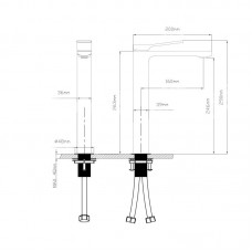 Смеситель для раковины Qtap Slavonice высокий QTSLA269GMB45925 Gunmetal Black PVD