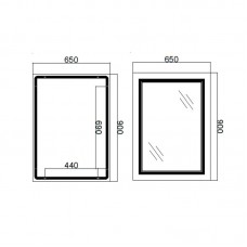 Зеркало Qtap Cardinal 650х900 с LED-подсветкой Touch, с антизапотеванием, с диммером, рег. темп. цвета (3000-6500K) Reverse QT0478C6590