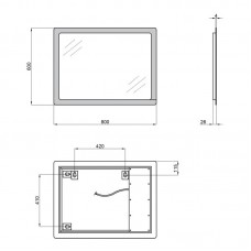 Зеркало Qtap Aquarius 600х800 с LED-подсветкой Sensor, Reverse QT21786502W