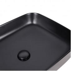 Раковина-чаша Qtap Tern 500x390x140 Matt black с донным клапаном QT172195MBMB