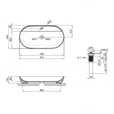 Раковина-чаша Qtap Scorpio 815х410х135 White с донным клапаном QT142203PW