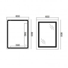 Зеркало Qtap Cardinal 600х800 с LED-подсветкой Touch, с антизапотеванием, с диммером, рег. темп. цвета (3000-6500K) Reverse QT0478C6080