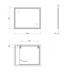 Зеркало Qtap Aquarius 1000х800 с LED-подсветкой Sensor, QT217850702W