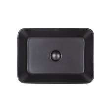 Раковина-чаша Qtap Virgo 490х350х110 Matt black с донным клапаном QT18112261MBMB