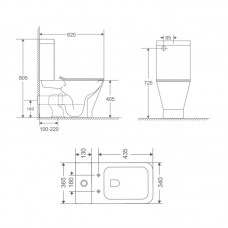 Унитаз-компакт Qtap Cardinal Ultra Quiet безободковый с сиденьем Soft-close QT04222168AUQ3W