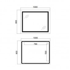 Зеркало Qtap Cardinal 1000х800 с LED-подсветкой Touch, с антизапотеванием, с диммером, рег. темп. цвета (3000-6500K) QT0478C10080