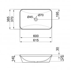 Раковина Qtap Scorpio 610х380х150 White с донным клапаном QT1411K491W