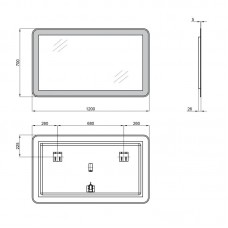 Зеркало Qtap Swan 1200х700 с LED-подсветкой Touch, QT1678141470120W