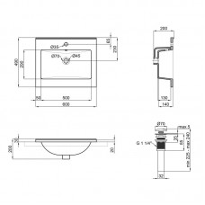 Раковина Qtap Albatross E49 600х490х200 White с донным клапаном QT01119060E49W