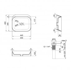 Раковина-чаша Qtap Scorpio 450х390х120 Matt black с донным клапаном QT14112242MBMB