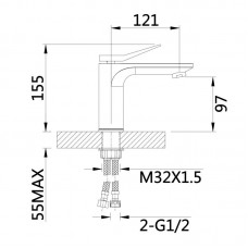 Смеситель для раковины Qtap Presto QTPRE270GRP45581 Graphite