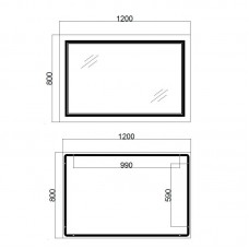 Зеркало Qtap Cardinal 1200х800 с LED-подсветкой Touch, с антизапотеванием, с диммером, рег. темп. цвета (3000-6500K) QT0478C12080