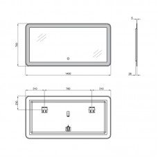 Зеркало Qtap Swan 1400х700 с LED-подсветкой Touch, QT1678141470140W