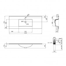 Раковина Qtap Albatross E 1200х460х180 White с донным клапаном QT01119120EW